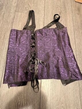 Purple & black lace corset